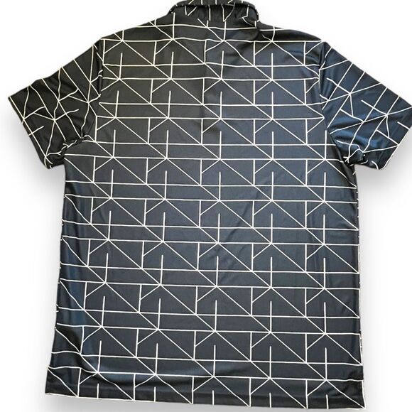 Adidas Men’s Performance Polo Size XL Golf All Over Print Geometric Blue - Picture 2 of 11
